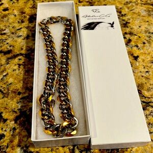 Atelier CG mixed metal stainless steel necklace, 16-inches. NIB